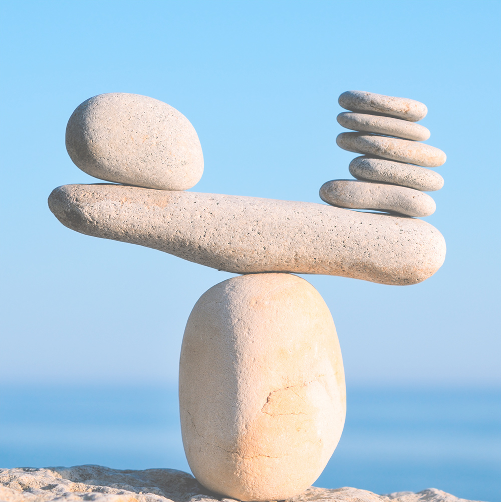 Rocks balanced in a beautiful stack
