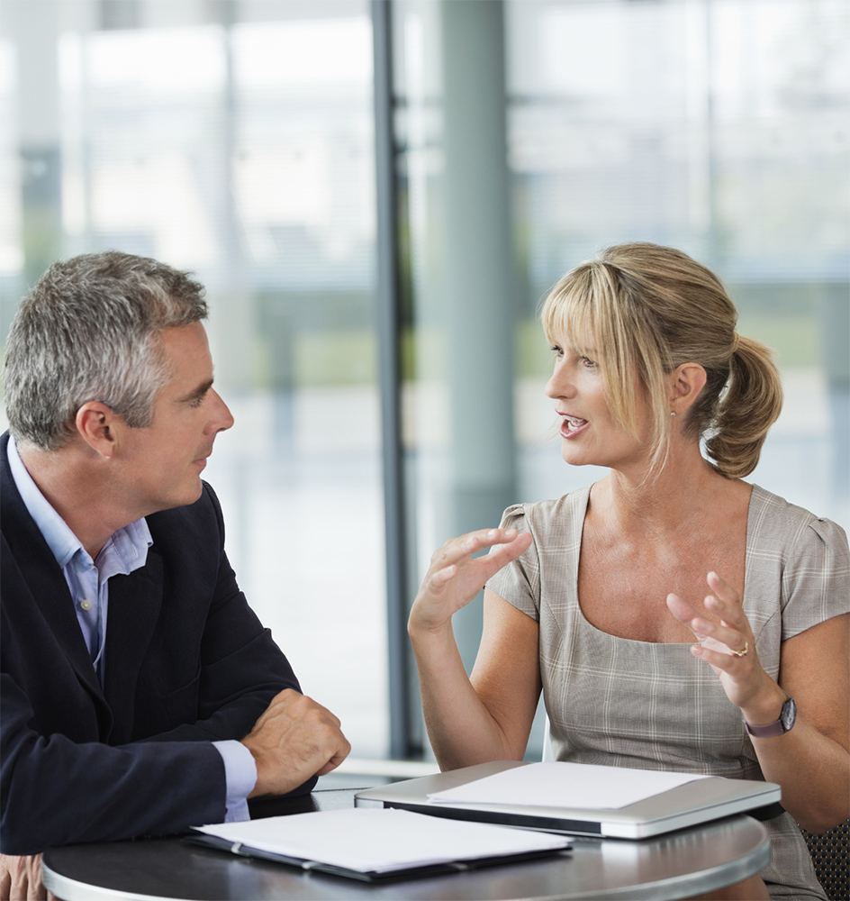 Two business leaders having a meeting